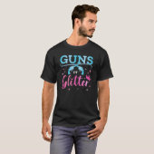 男女が銃やグリッターのベビーパーティー Tシャツ (正面フル)