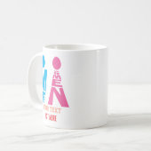 男女のタイポグラフィーアイコンデザイン コーヒーマグカップ (正面左)