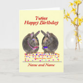 男女のバースデー・カードを結び付けます カード (黄色い花)