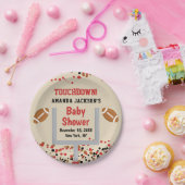 男女のリビールサッカー男の赤ちゃんシャワータッチダウン ペーパープレート (パーティー)