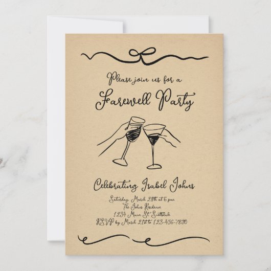 男女の別れのパーティの招待状 招待状 (正面)