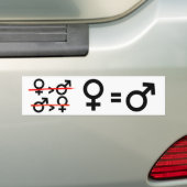 男女の平等-女性は人と等しいです -- Femini バンパーステッカー (車上)