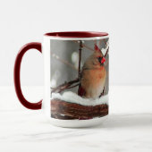 男女の深紅色 マグカップ (左)