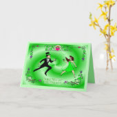 男女アイルランド踊り カード (黄色い花)