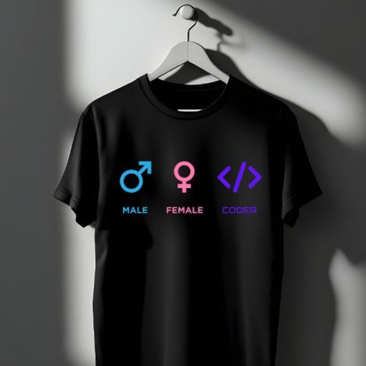 男女コーダーシンボル | 面白いプログラマーギフト Tシャツ