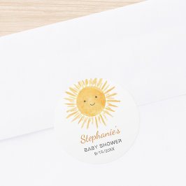 男女中立Boho Sunベビーシャワー ラウンドシール