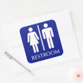 男女共用トイレ標識 スクエアシール (封筒)