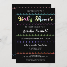 男女兼用おもしろいループベビーシャワー招待状 招待状