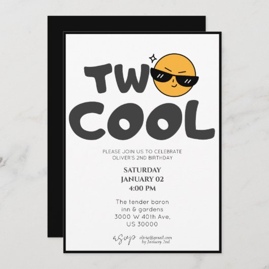 男女兼用おもしろい生誕日 招待状 (正面/裏面)