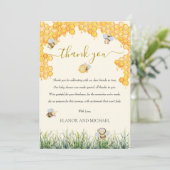 男女兼用お母さん蜂蜜かわいい赤ちゃんシャワー サンキューカード (スタンド正面)
