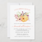 男女兼用で小さいカボチャ秋のベビーシャワー 招待状 (正面)