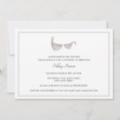 男女兼用なクジラの水彩画のベビーシャワー 招待状 (正面)