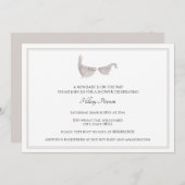 男女兼用なクジラの水彩画のベビーシャワー 招待状 (正面/裏面)