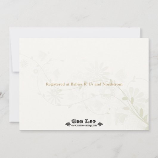 男女兼用なフクロウのベビーシャワーの招待状 招待状 (裏面)