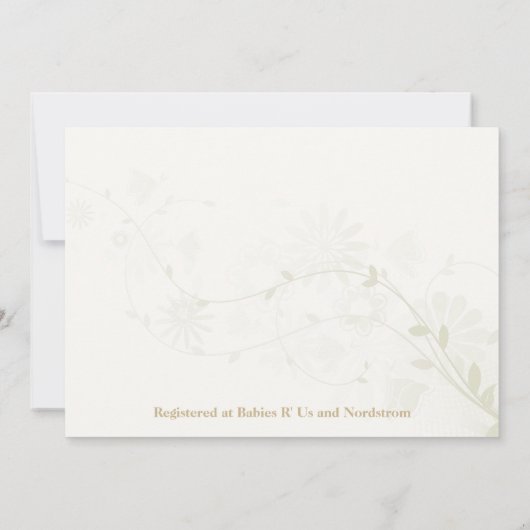 男女兼用なフクロウのベビーシャワーの招待状 招待状 (裏面)