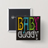 男女兼用なベビーのお父さん- 缶バッジ (正面&裏面)