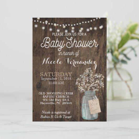 男女兼用なベビーの呼吸ベビーシャワーの招待状 招待状 (スタンド正面)