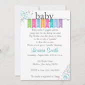 男女兼用なベビーは招待状を振りかけます 招待状 (正面)