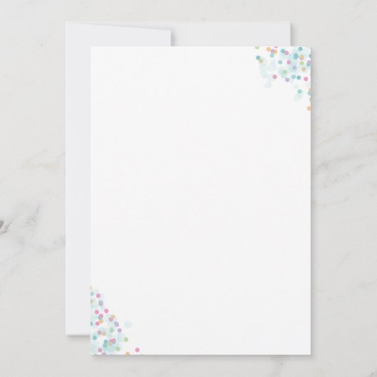 男女兼用なベビーは招待状を振りかけます 招待状 (裏面)