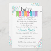 男女兼用なベビーは招待状を振りかけます 招待状 (正面/裏面)