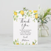 男女兼用なレモンベビーシャワーのサンキューカード 招待状 (スタンド正面)