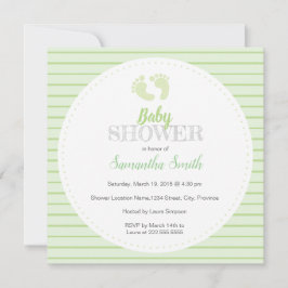 男女兼用な緑のベビーシャワーのıの招待状 招待状