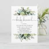 男女兼用な緑の草木の群葉のベビーのブランチ 招待状 (スタンド正面)