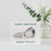 男女兼用な誕生の発表 案内ポストカード (スタンド正面)