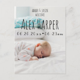 男女兼用な誕生 案内ポストカード