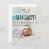 男女兼用な誕生 案内ポストカード (正面/裏面)