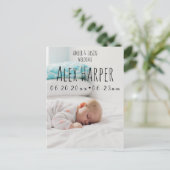 男女兼用な誕生 案内ポストカード (スタンド正面)