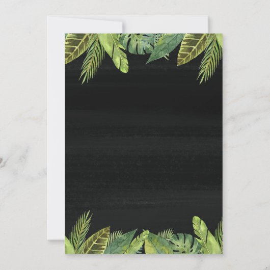 男女兼用な黒い金ゴールドのサファリのベビーシャワー 招待状 (裏面)