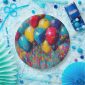 男女兼用カラフルおもしろい誕生日 ペーパープレート (パーティー)