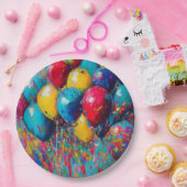 男女兼用カラフルおもしろい誕生日 ペーパープレート (パーティー)