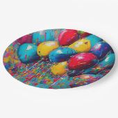 男女兼用カラフルおもしろい誕生日 ペーパープレート (アングル)