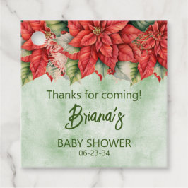 男女兼用クリスマスポインセチア赤ちゃん フェイバータグ