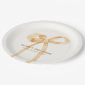 男女兼用シンプルBow Baby Shower ペーパープレート (アングル)