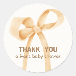 男女兼用シンプルBow Baby Shower ラウンドシール