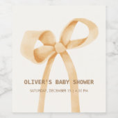 男女兼用シンプルBow Baby Shower ワインラベル (シングルラベル)