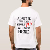 男女兼用ジム・ユーモアグラフィックTシャツ Tシャツ (裏面)
