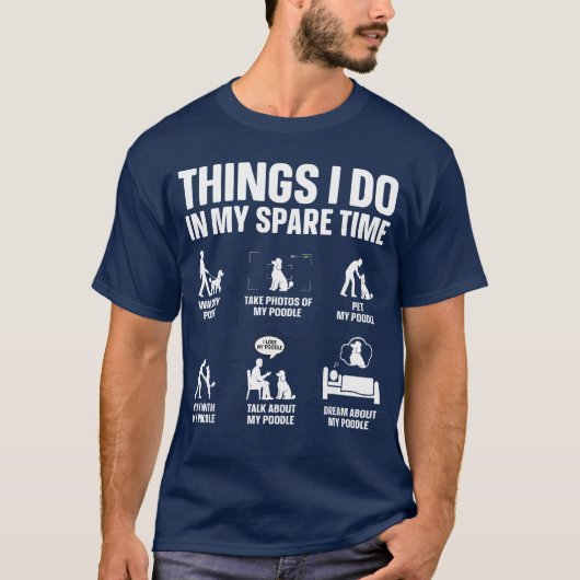 男女兼用スタンダードプードルデザイン Tシャツ (正面)