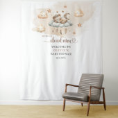 男女兼用テラコッタアイボリー雲9クマ タペストリー (インサイチュ)