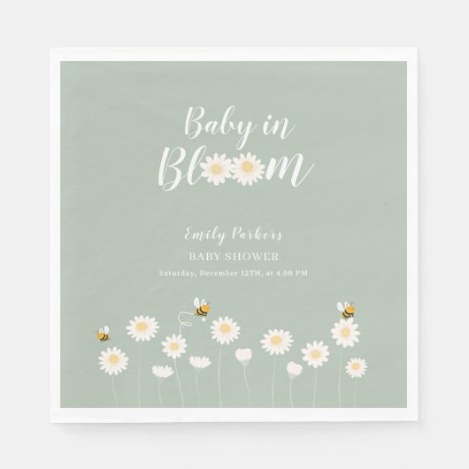 男女兼用デイジーフローラベビー開花 スタンダードランチョンナプキン (正面)