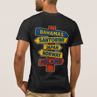 男女兼用トラベルサインポストTシャツ Tシャツ