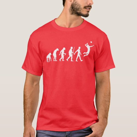 男女兼用バレーボールデザイン - おもしろボールスポーツ Tシャツ (正面)