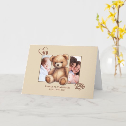 男女兼用パーソナライズされたベビー カード (黄色い花)