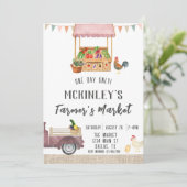 男女兼用ファーマーズマーケット誕生日招待状 招待状 (スタンド正面)