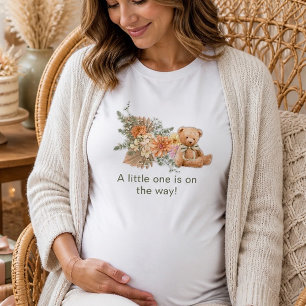 男女兼用フラワーとクマのベビーシャワー トライブレンドTシャツ