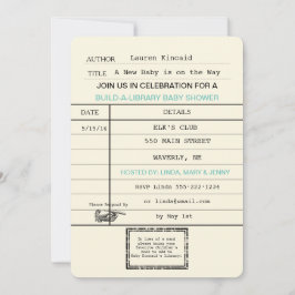 男女兼用ベビーヴィンテージライブラリのカードシャワー 招待状