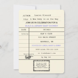 男女兼用ベビーヴィンテージライブラリのカードシャワー 招待状